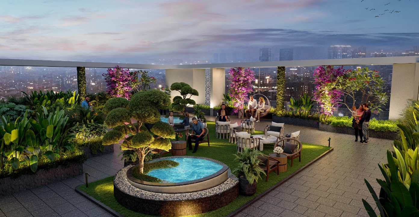 Rooftop terrace overlooking the city