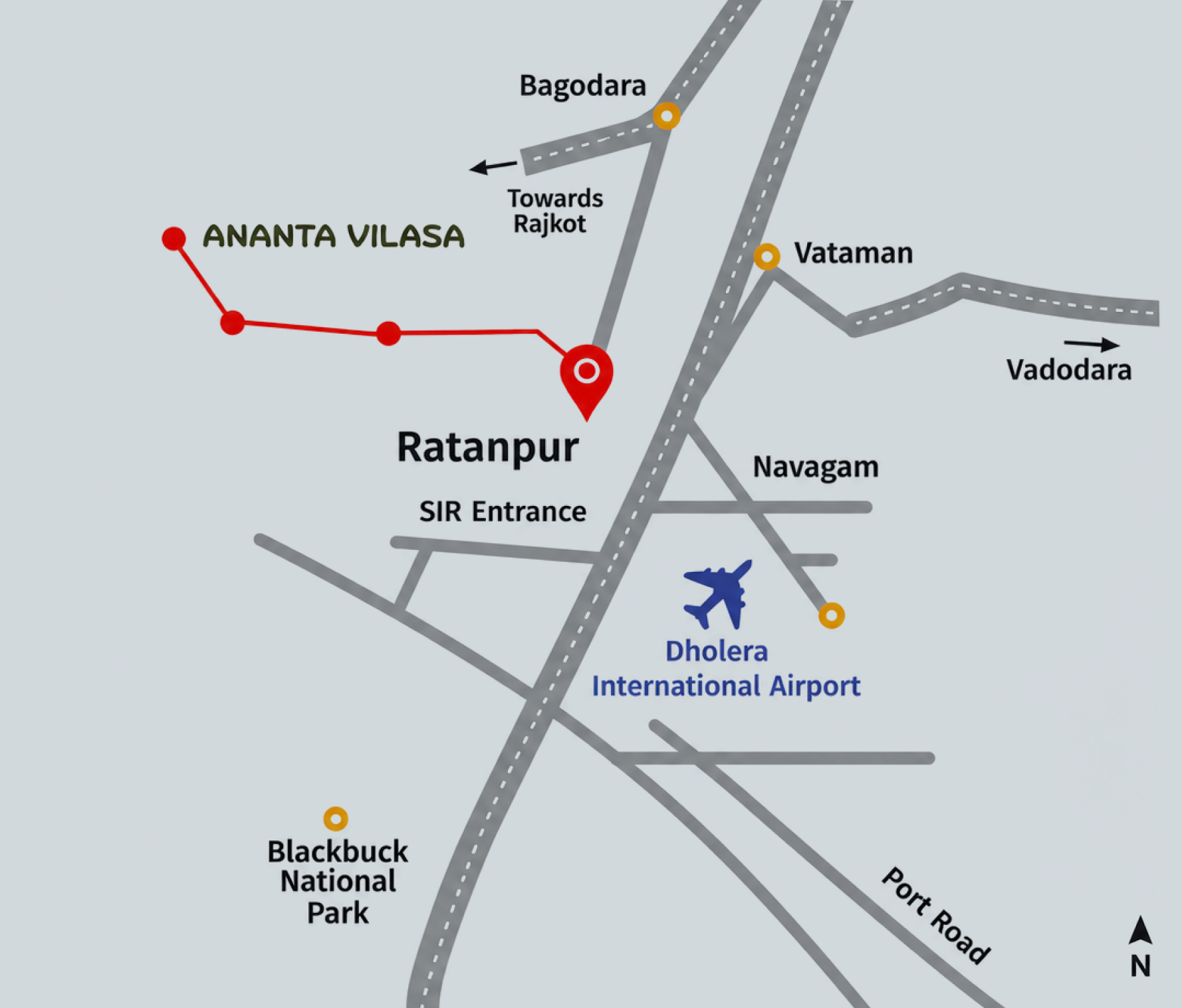 Ananta Vilasa Dholera location map